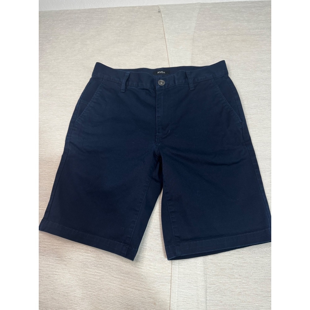 RVCA Mens Week-End Fit Chino Shorts Navy Blue Size 30 Stretch Twill Casual Skate